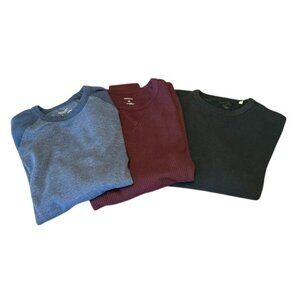 Lot of 3 Men's Thermal Crew LS Tees Shirts Size Medium